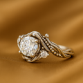 Elegant Silver Branch Zirconia Ring